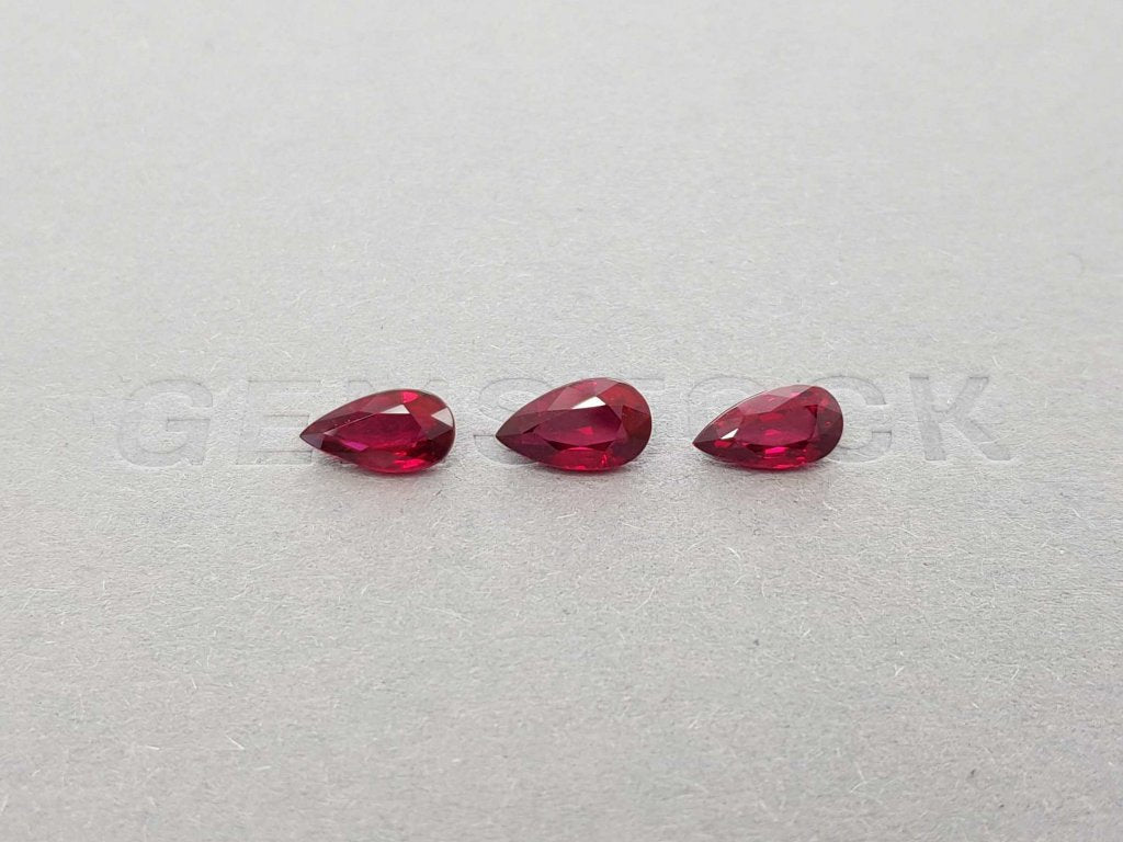 Pigeon's Blood Ruby Set 3.51 ct