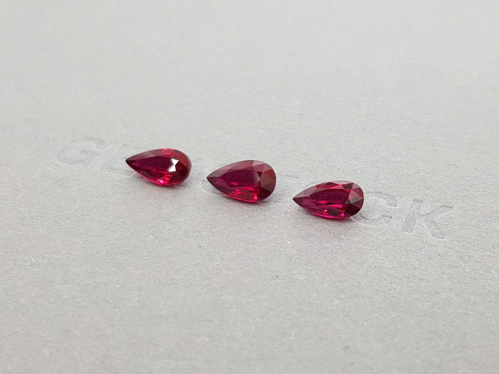 Pigeon's Blood Ruby Set 3.51 ct