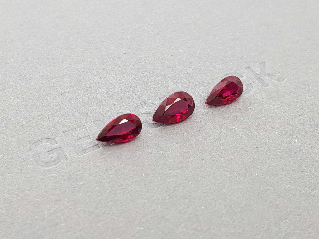 Pigeon's Blood Ruby Set 3.51 ct